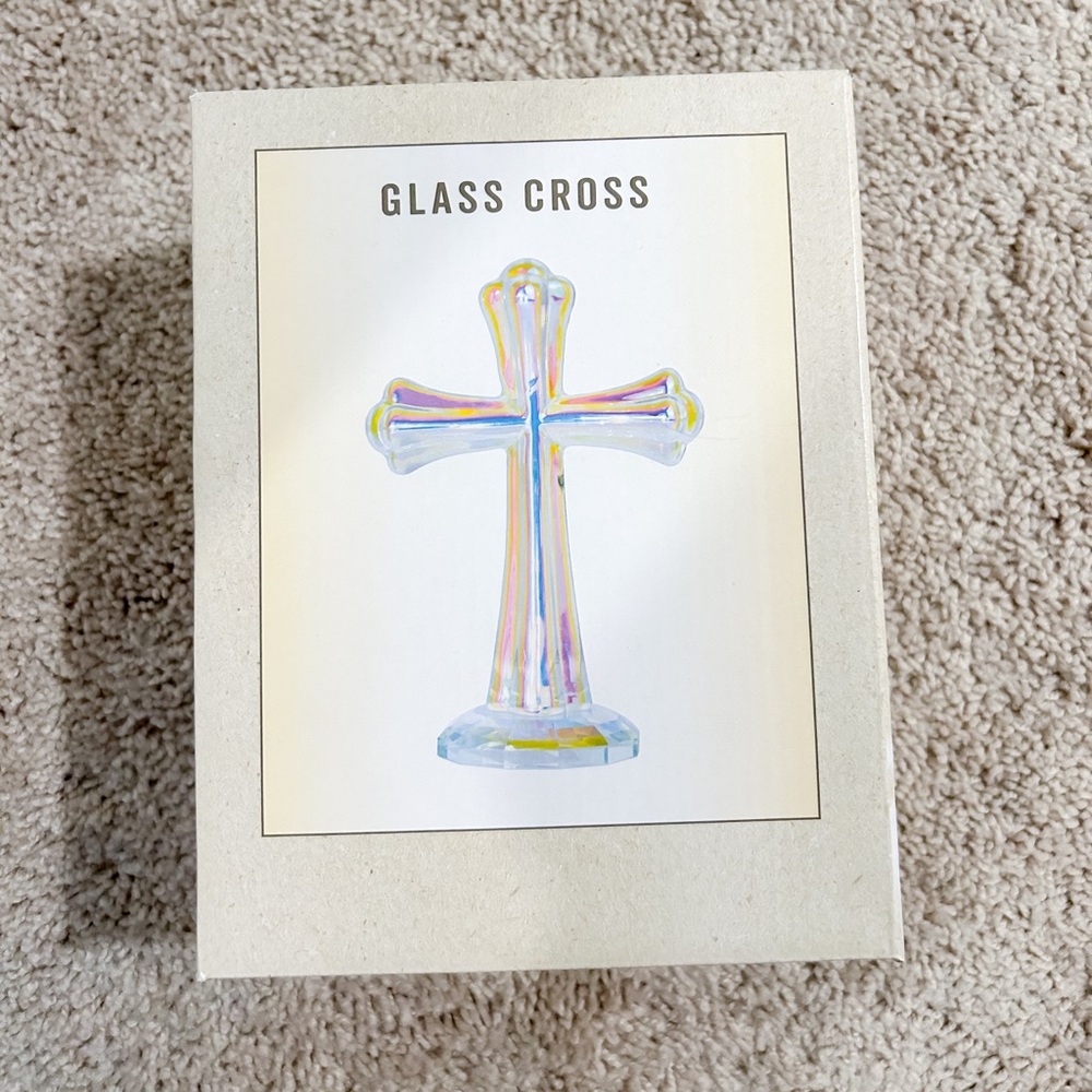 Glass Iridescent Cross NEW!